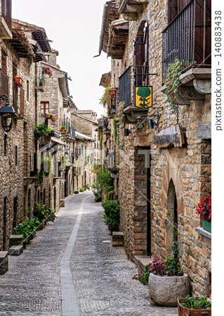 The medieval village of Ainsa in Spain belongs to the region of El Sobrarbe The medieval village of Ainsa in Spain belongs to the region of El Sobrarbe 140883438