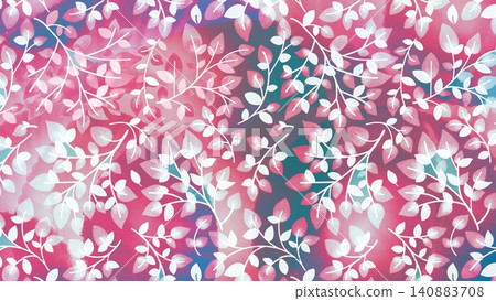 A landscape illustration depicting the view of leaves during the flowering season. 140883708