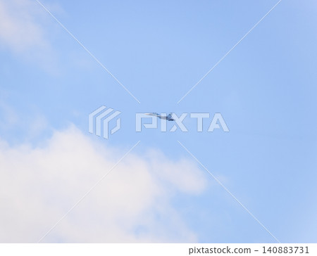 fighter flying in the sky. Military aircraft of the 4th generation fighter flying in the sky. Military aircraft of the 4th generation 140883731
