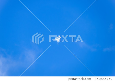 fighter flying in the sky. Military aircraft of the 4th generation 140883739