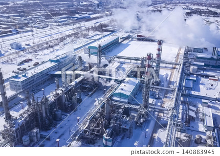 top view of the oil refinery top view of the oil refinery 140883945