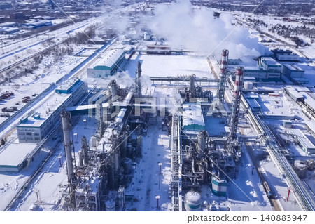 top view of the oil refinery top view of the oil refinery 140883947