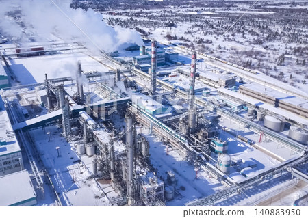 top view of the oil refinery top view of the oil refinery 140883950