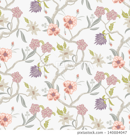 Blush Twining Chintz seamless pattern background. 140884047