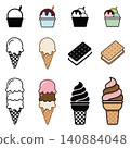 Cute ice cream illustration set 140884048