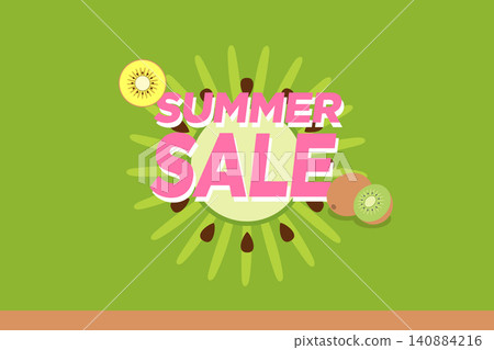 夏季奇異果夏季促銷插圖向量水果 夏季奇異果夏季促銷插圖向量水果 140884216