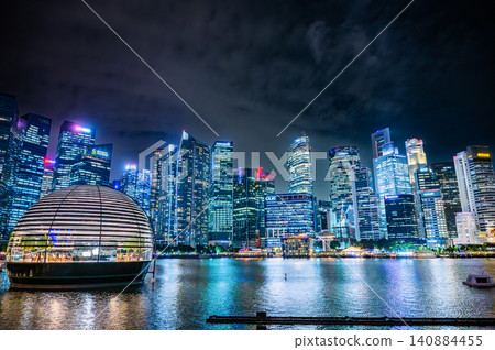 新加坡濱海灣夜景 新加坡濱海灣夜景 140884455