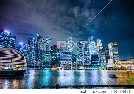 新加坡濱海灣夜景 新加坡濱海灣夜景 140884456