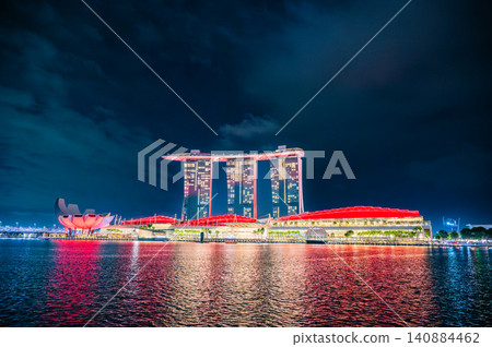新加坡濱海灣夜景 新加坡濱海灣夜景 140884462