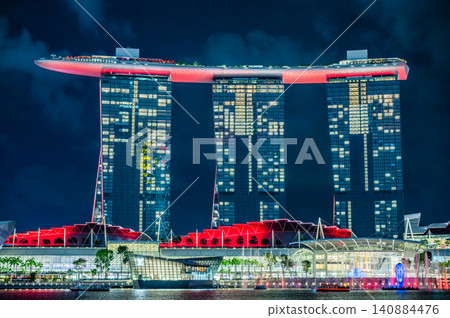 新加坡濱海灣夜景 新加坡濱海灣夜景 140884476
