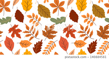 Warm and cozy autumn seamless foliage pattern Warm and cozy autumn seamless foliage pattern 140884581