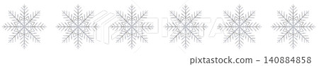 Standard silver snowflake line border decorative illustration with transparent background. Standard silver snowflake line border decorative illustration with transparent background. 140884858