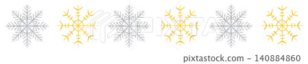Classic silver and gold snowflake mixed line border decoration Classic silver and gold snowflake mixed line border decoration 140884860