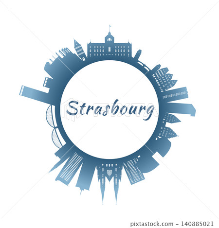 Strasbourg skyline with colorful buildings. 140885021