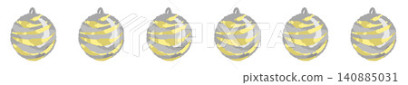 Bold Christmas ornament border decoration with a large circular pattern design. 140885031