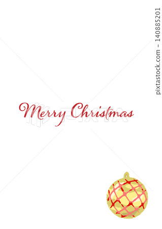 A vertical Christmas card featuring an illustration of a checkered ornament. A vertical Christmas card featuring an illustration of a checkered ornament. 140885201