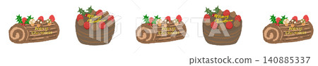 A delicious-looking Christmas decoration border featuring chocolate cakes and Bûche de Noël. A delicious-looking Christmas decoration border featuring chocolate cakes and Bûche de Noël. 140885337
