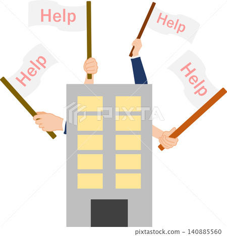 An illustration of someone struggling with work and seeking help. An illustration of someone struggling with work and seeking help. 140885560