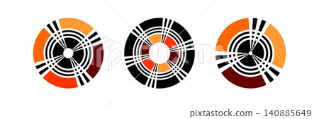 Round Design Elements Set. Abstract Circle Icons. Round Design Elements Set. Abstract Circle Icons. 140885649