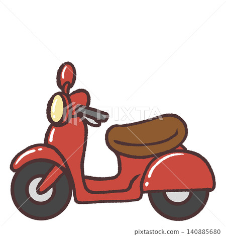 紅色滑板車插畫 紅色滑板車插畫 140885680