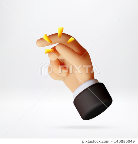 3D Hand making finger snap gesture. 3D Hand making finger snap gesture. 140886049