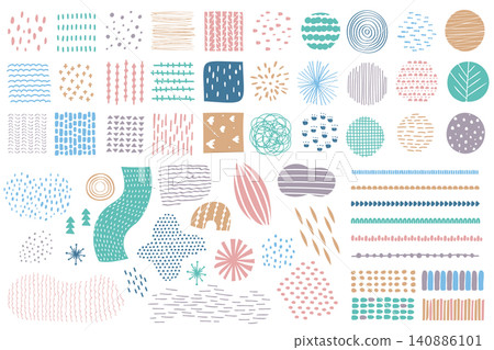 A set of various shapes drawn with Nordic patterns. A set of various shapes drawn with Nordic patterns. 140886101