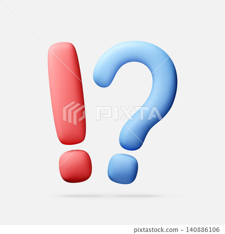Exclamation mark and question mark 3d. Exclamation mark and question mark 3d. 140886106