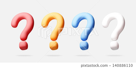 Set of colorful 3D question mark icons Set of colorful 3D question mark icons 140886110
