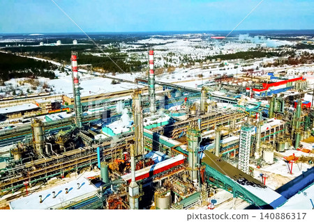 Oil refinery and petrochemical plant Oil refinery and petrochemical plant 140886317