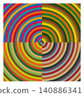 Four-section rainbow-colored target 140886341