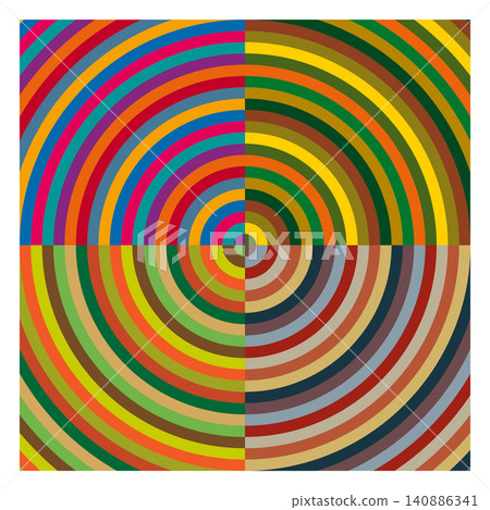 Four-section rainbow-colored target Four-section rainbow-colored target 140886341