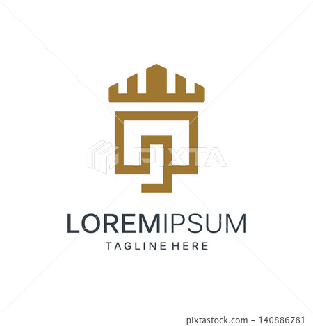 Classic Castle Logo Illustration Design Classic Castle Logo Illustration Design 140886781