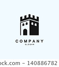 Classic Castle Logo Illustration Design 140886782