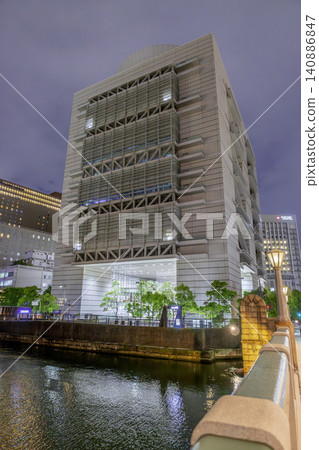 Osaka night view: Nakanoshima, Grand Cube Osaka, Osaka Prefectural International Convention Center, Osaka City, Osaka Prefecture 140886847