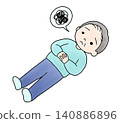 A hand-drawn illustration of a confused elderly man 140886896