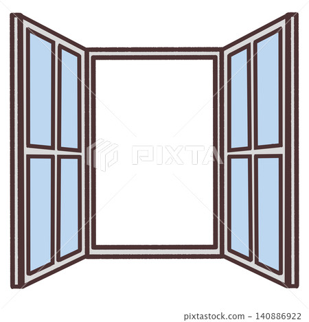 A simple illustration of an open window A simple illustration of an open window 140886922