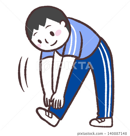 Illustration of a man doing stretching exercises Illustration of a man doing stretching exercises 140887148