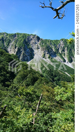 The north face of Mt. Daisen from the Utopia Course hiking trail. The north face of Mt. Daisen from the Utopia Course hiking trail. 140887265