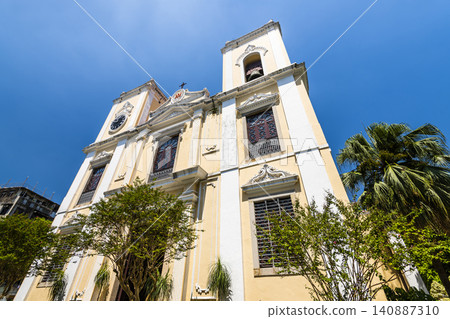 The beautiful view of St. Lawrence's church in Macau, China. The place is one of the UNESCO World Heritage. 140887310