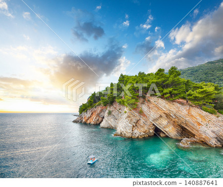 Amazing View of the cliffs from Castello fortress in Petrovac. Amazing View of the cliffs from Castello fortress in Petrovac. 140887641