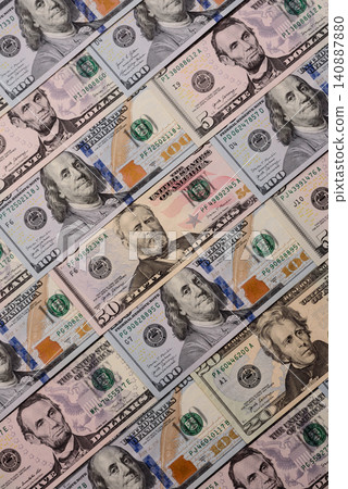 Paper US dollar bills of various denominations and cent coins as a business tool. Cash US dollars Paper US dollar bills of various denominations and cent coins as a business tool. Cash US dollars 140887880