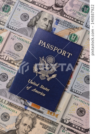US passport for travelling, flying and doing business. USA document, id US passport for travelling, flying and doing business. USA document, id 140887922
