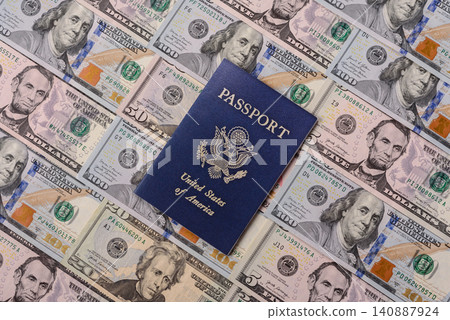 US passport for travelling, flying and doing business. USA document, id US passport for travelling, flying and doing business. USA document, id 140887924