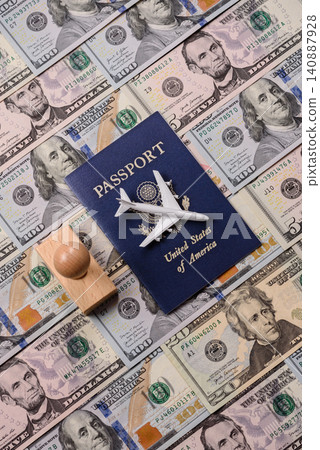 US passport for travelling, flying and doing business. USA document, id US passport for travelling, flying and doing business. USA document, id 140887928