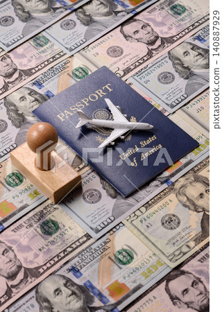 US passport for travelling, flying and doing business. USA document, id US passport for travelling, flying and doing business. USA document, id 140887929