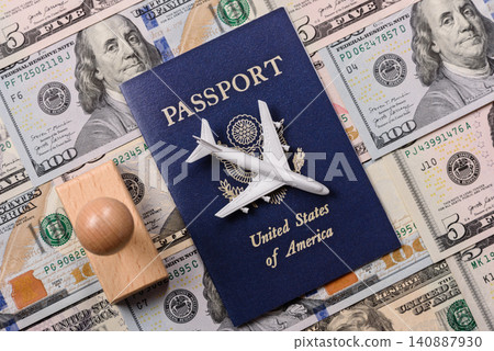 US passport for travelling, flying and doing business. USA document, id US passport for travelling, flying and doing business. USA document, id 140887930