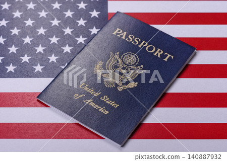 US passport for travelling, flying and doing business. USA document, id US passport for travelling, flying and doing business. USA document, id 140887932