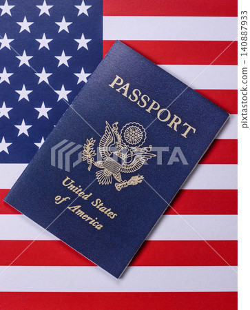 US passport for travelling, flying and doing business. USA document, id US passport for travelling, flying and doing business. USA document, id 140887933