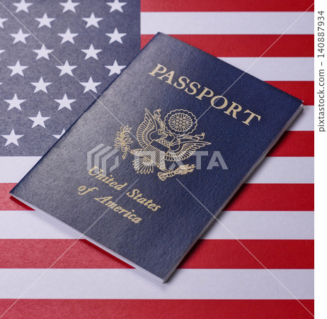 US passport for travelling, flying and doing business. USA document, id US passport for travelling, flying and doing business. USA document, id 140887934