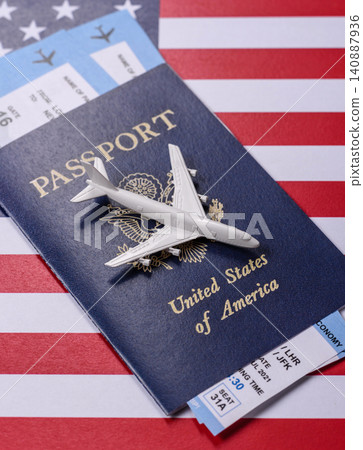 US passport for travelling, flying and doing business. USA document, id US passport for travelling, flying and doing business. USA document, id 140887936